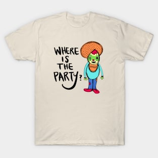 Hangry Where Is The Party Monster: Weird Funny Awkward Creature T-Shirt